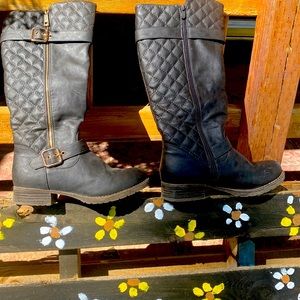 Gray Zipper boots